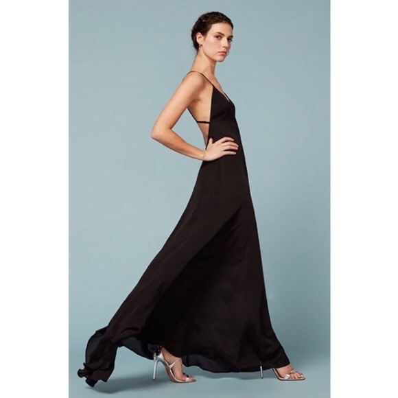 NWT Reformation Arabeth Maxi Gown Full Length Dress Black Medium - Picture 1 of 13